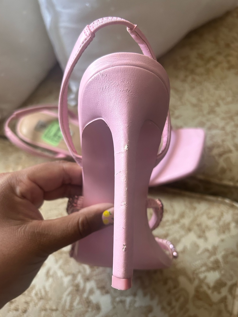 Steve Madden Pink Crystal Double-Strap Stiletto - Picture 9 of 12